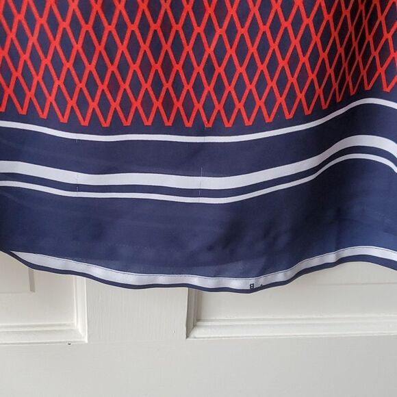 VIOLET + CLAIRE RED WHITE BLUE TUNIC TOP BLUE MEDIUM GEOMETRIC NAUTICAL PATRIOT - Picture 9 of 12